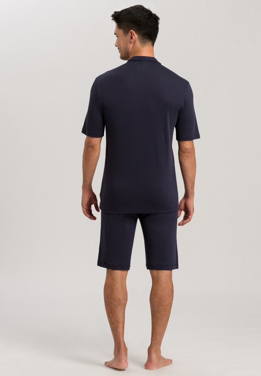 Hanro Night & Day short sleeve pajama Black Iris