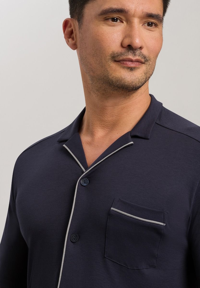 Hanro Night & Day short sleeve pajama Black Iris