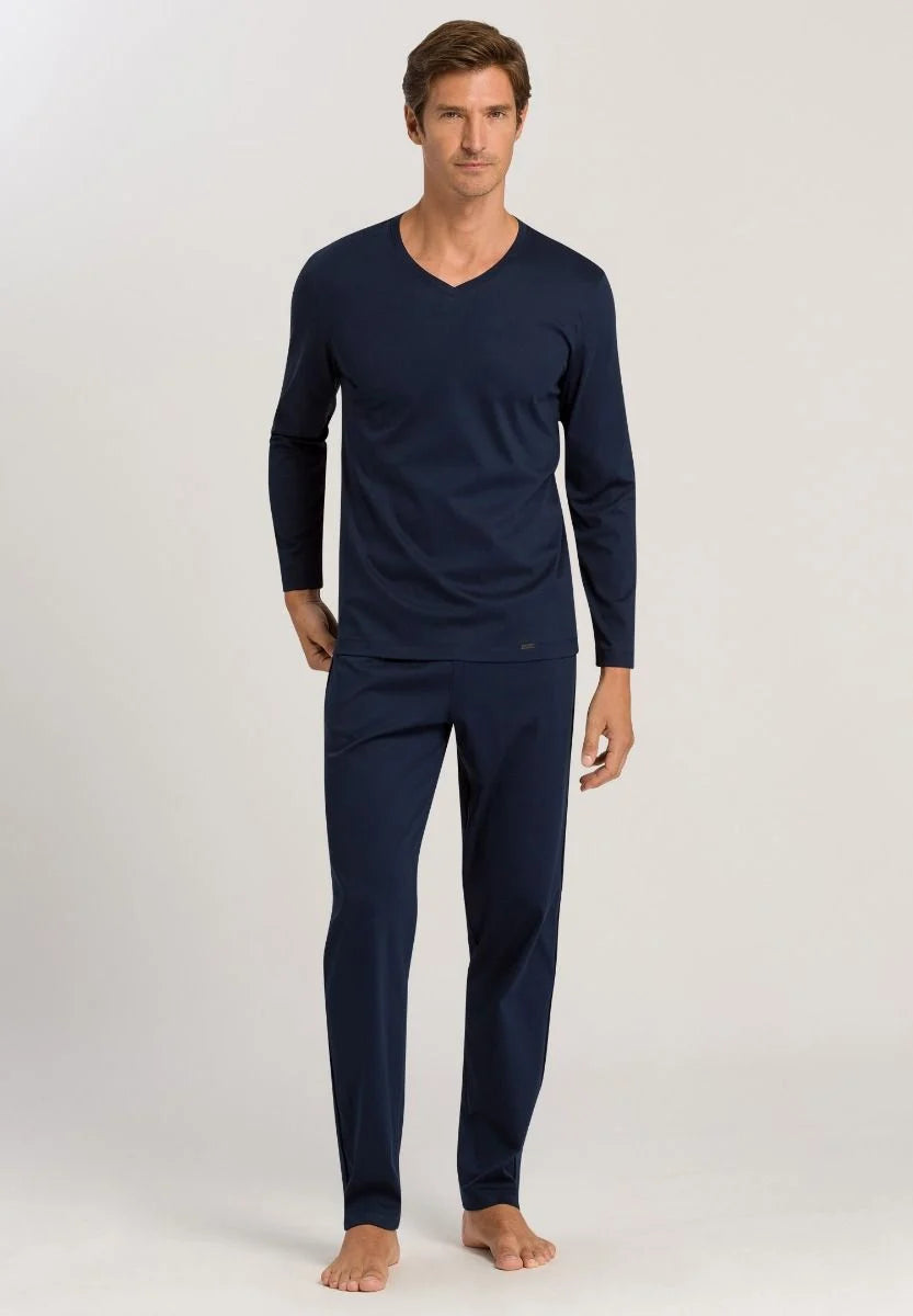 Hanro Night Selection Long sleeve pyjamas Deep Navy