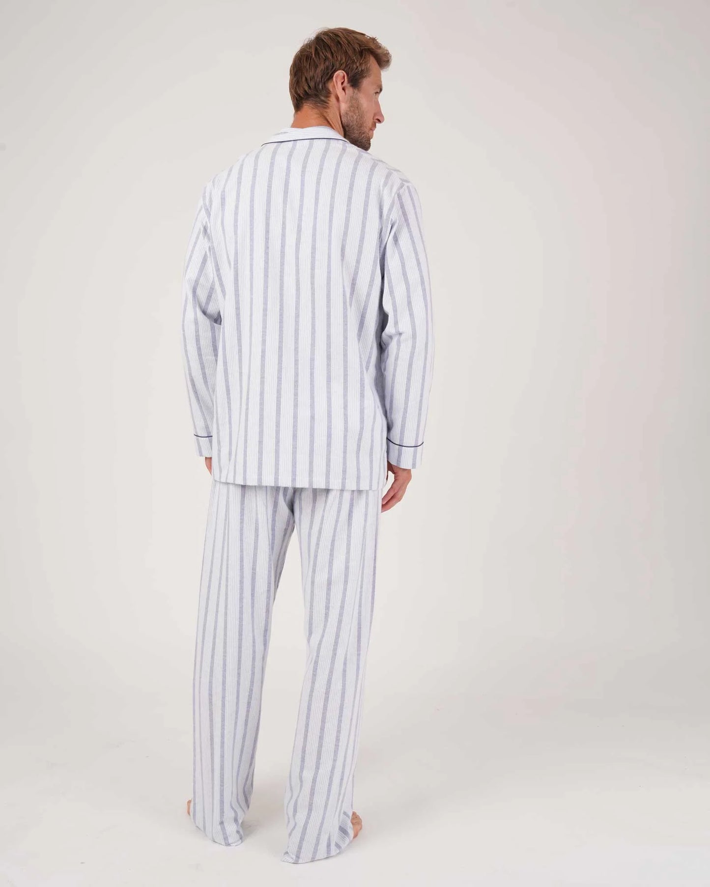 Bonsoir Men's Brushed Cotton Pyjamas Ripple Stripe