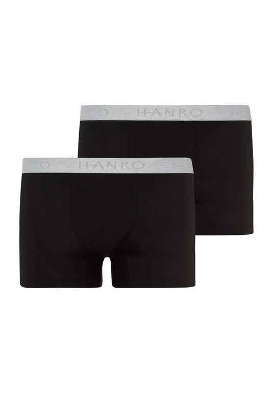 Hanro Cotton Essentials Boxer Briefs 2-Pack Black