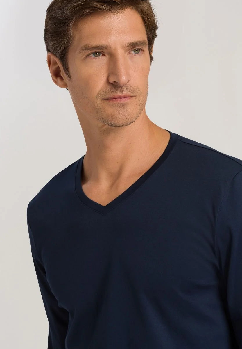Hanro Night Selection Long sleeve pyjamas Deep Navy