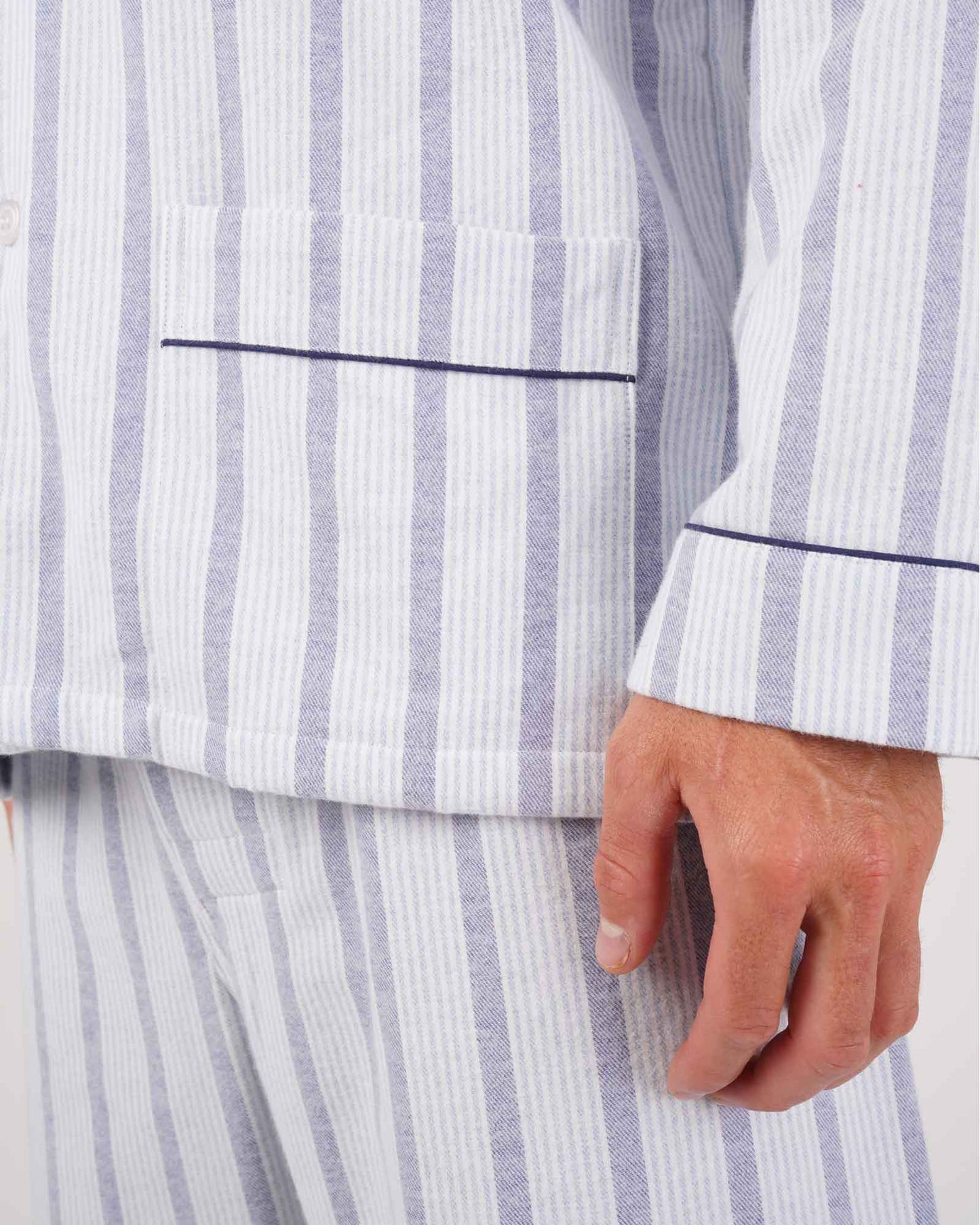 Bonsoir Men's Brushed Cotton Pyjamas Ripple Stripe