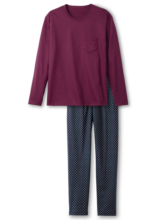 Calida Nightwear Comfort Fit Relax Imprint Pyjama Grape